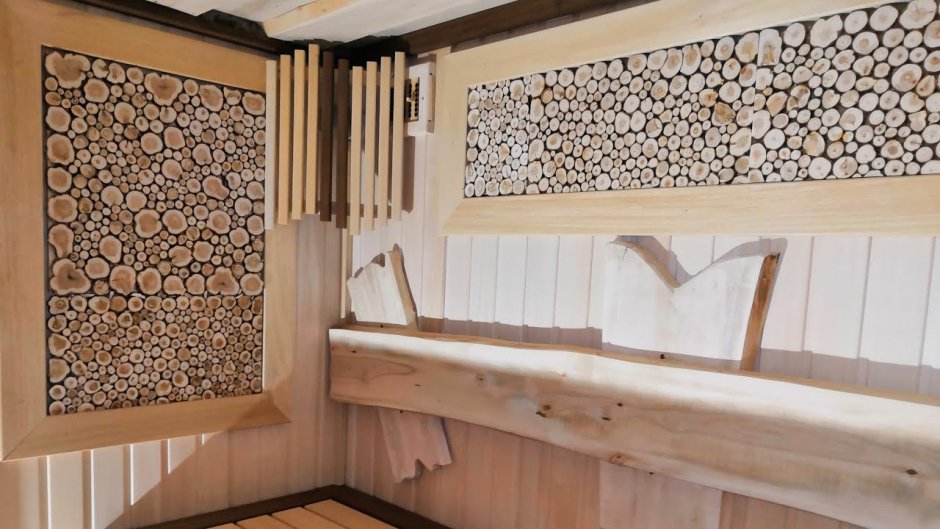 Панно из можжевельника для бани