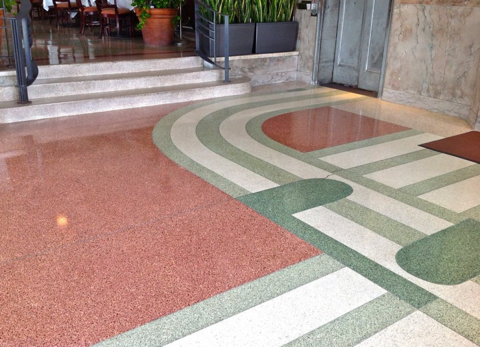 Мозаично-бетонное покрытие терраццо