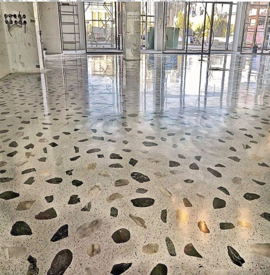 Наливной бетонный пол терраццо