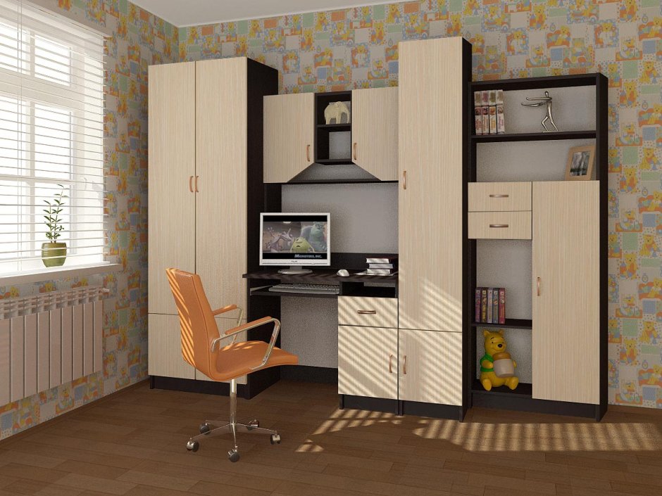 Стенка со столом для школьника