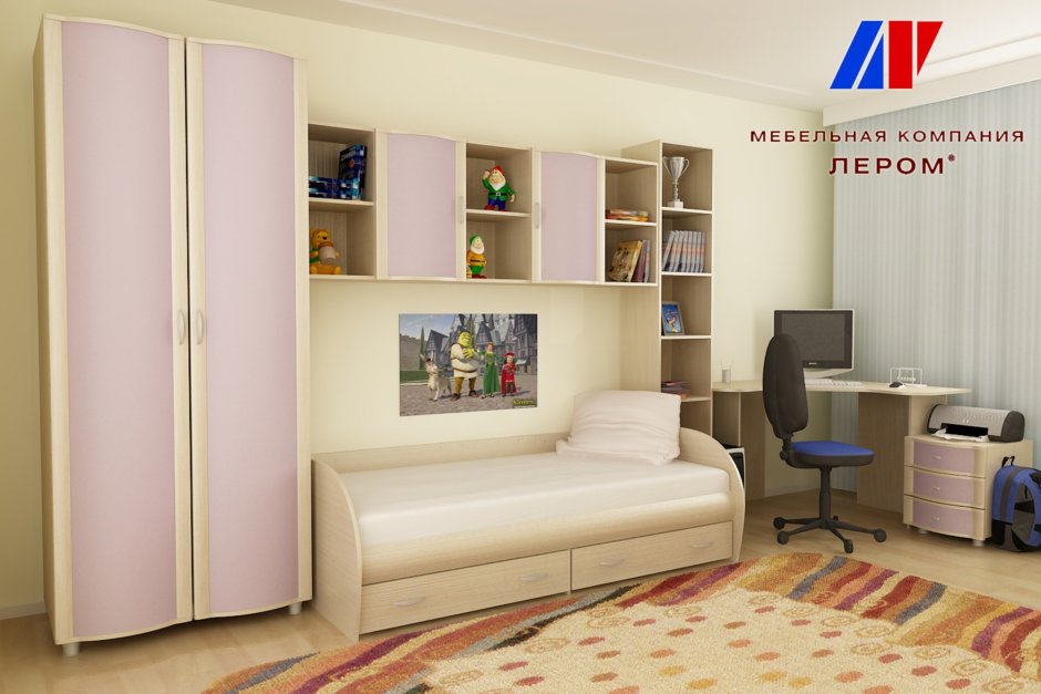 Угловой стол в детской комнате