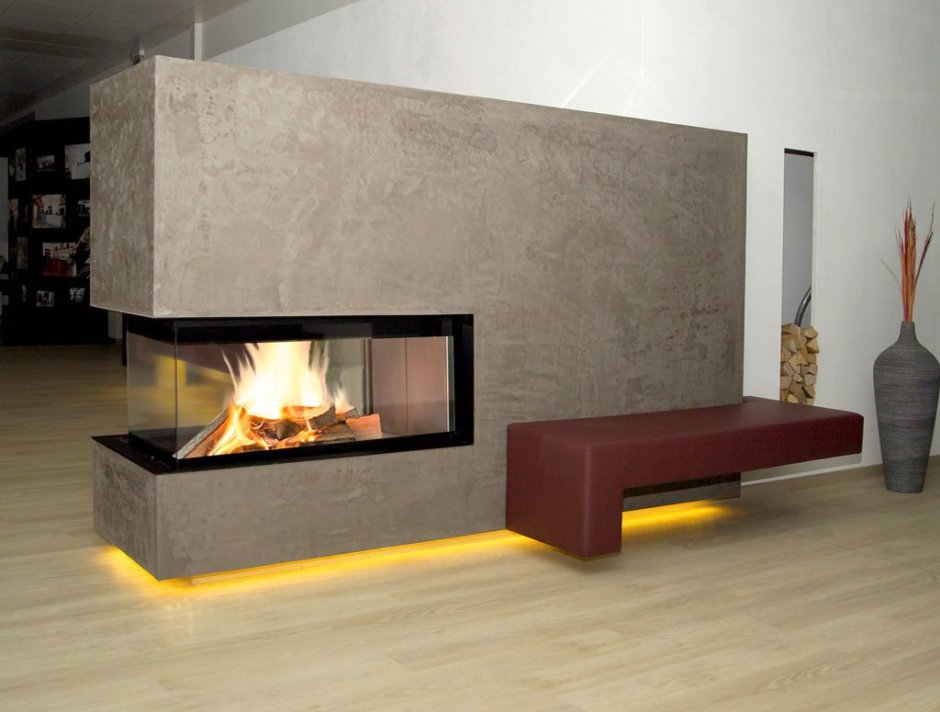 Камин двусторонний керамический