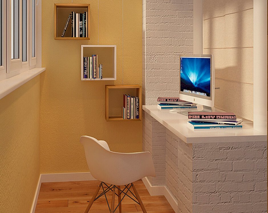 Рабочая зона на балконе