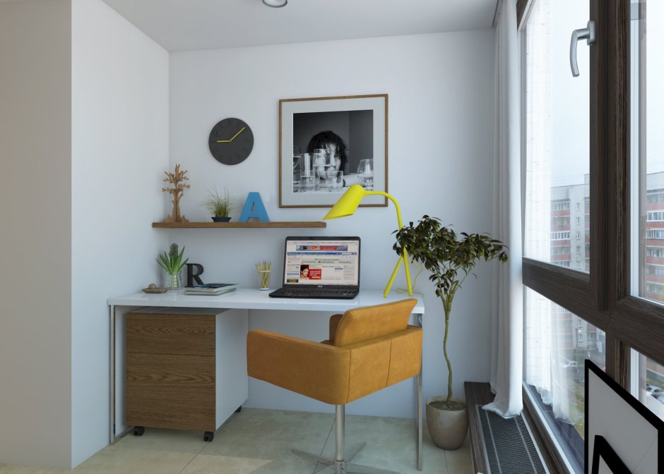 Рабочая зона на балконе