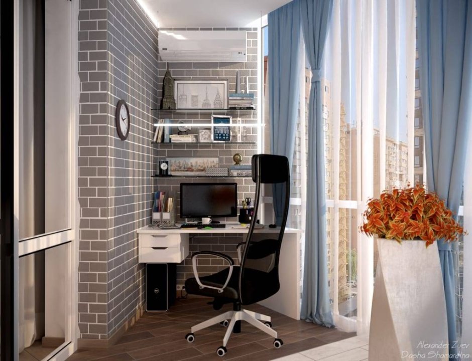 Утепленный балкон кабинет