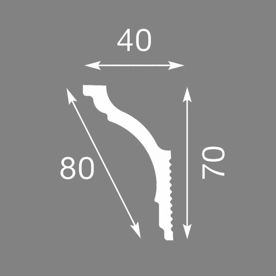 Плинтус потолочный экструзия "Формат" е/08018е (70)