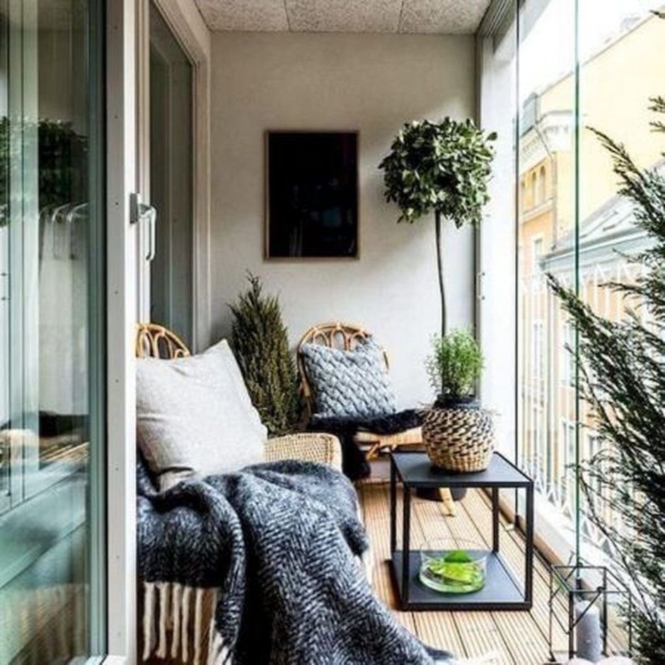 Лоджия в стиле хюгге