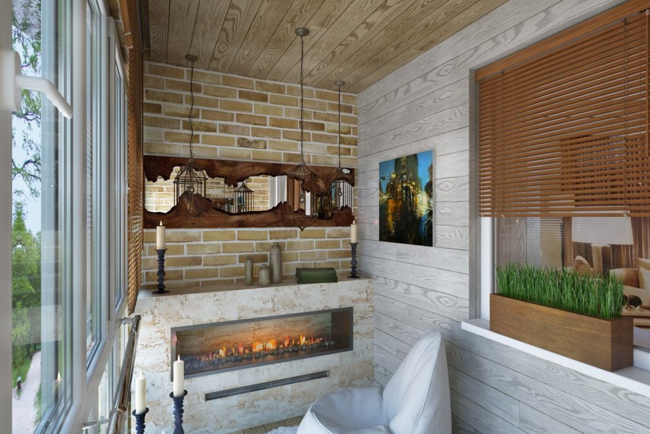 Электрокамин на лоджии