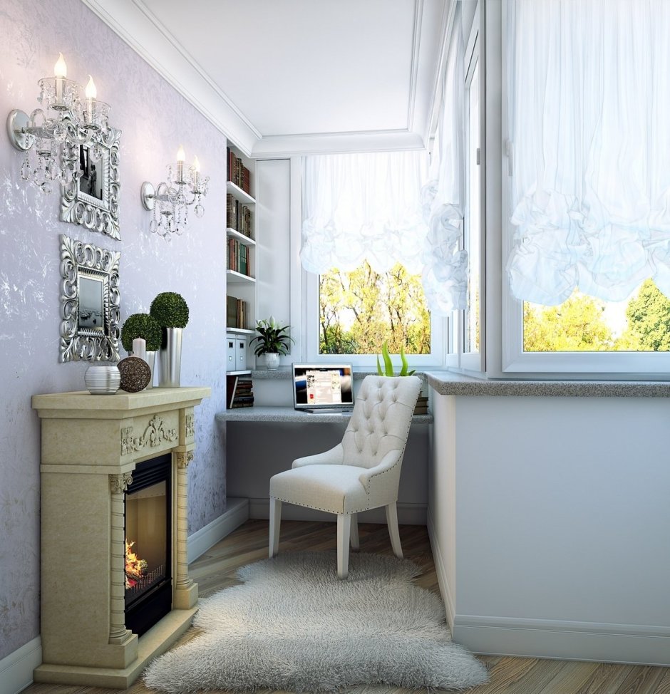 Камин на балконе