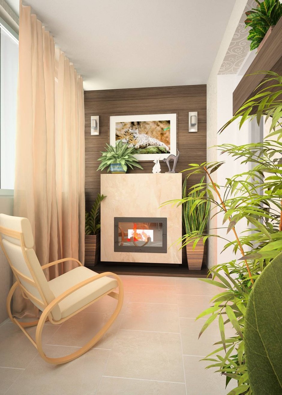 Лоджия с камином