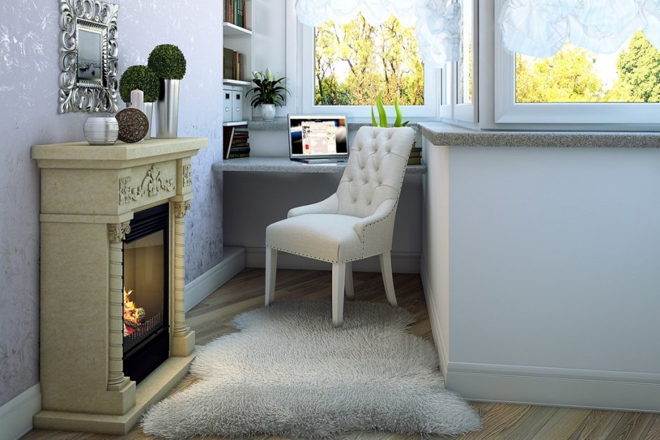 Лоджия с камином