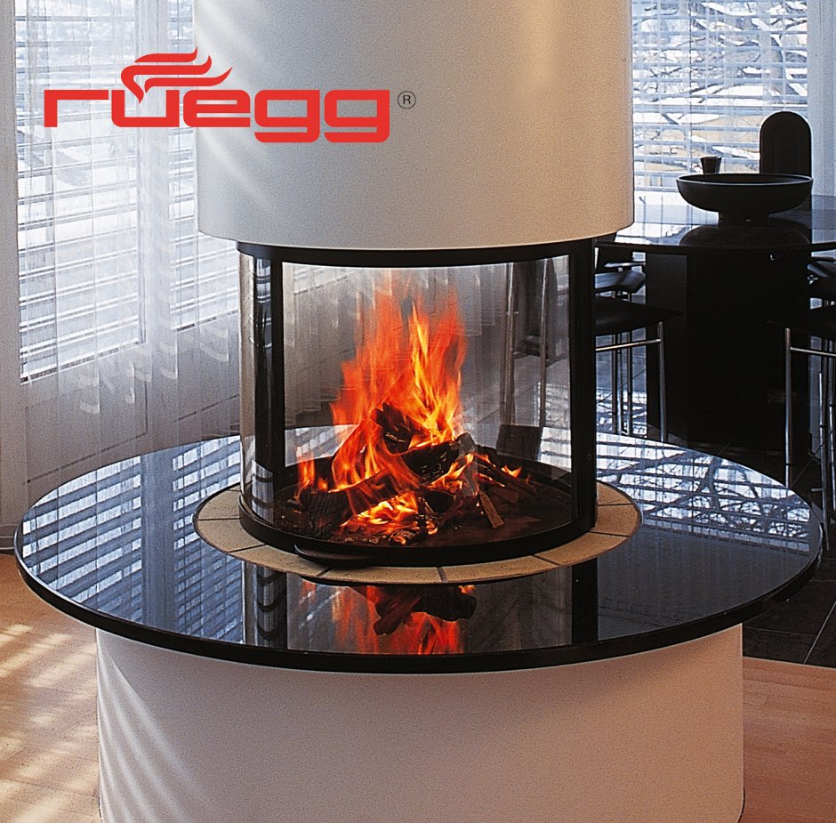 Круговой камин в дом