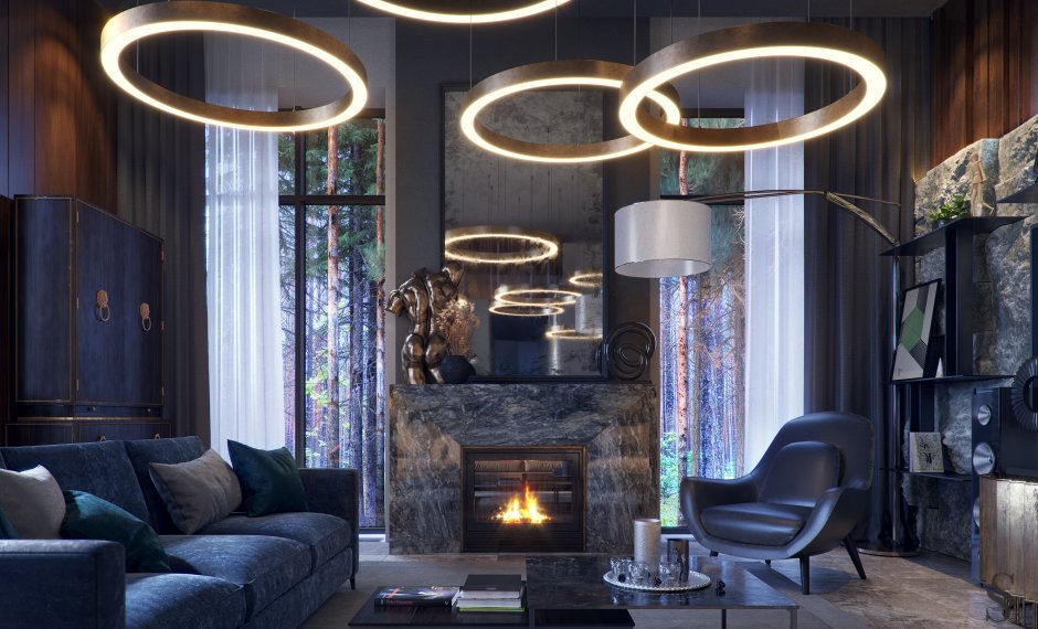 Островной камин Agorafocus 850