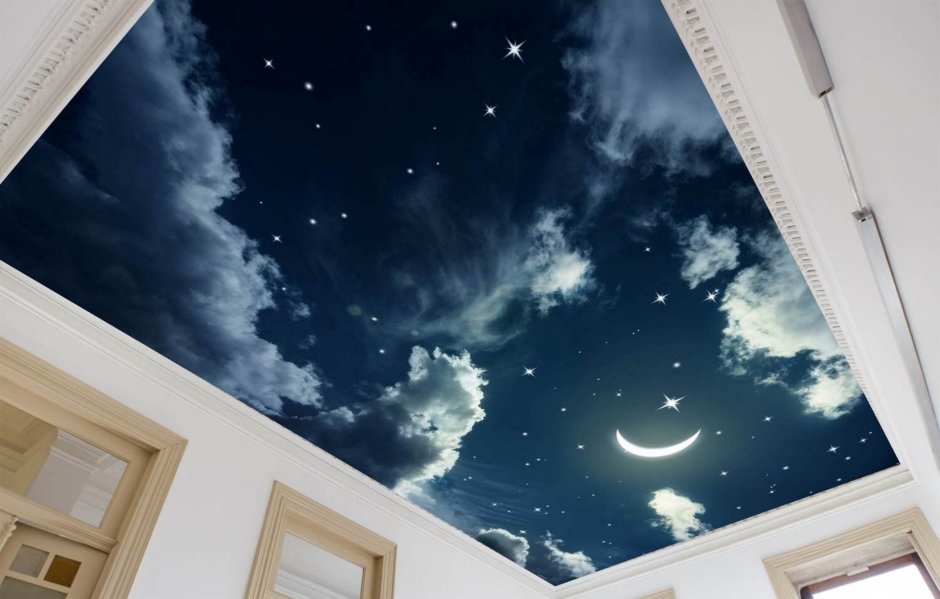 Потолок небо с облаками