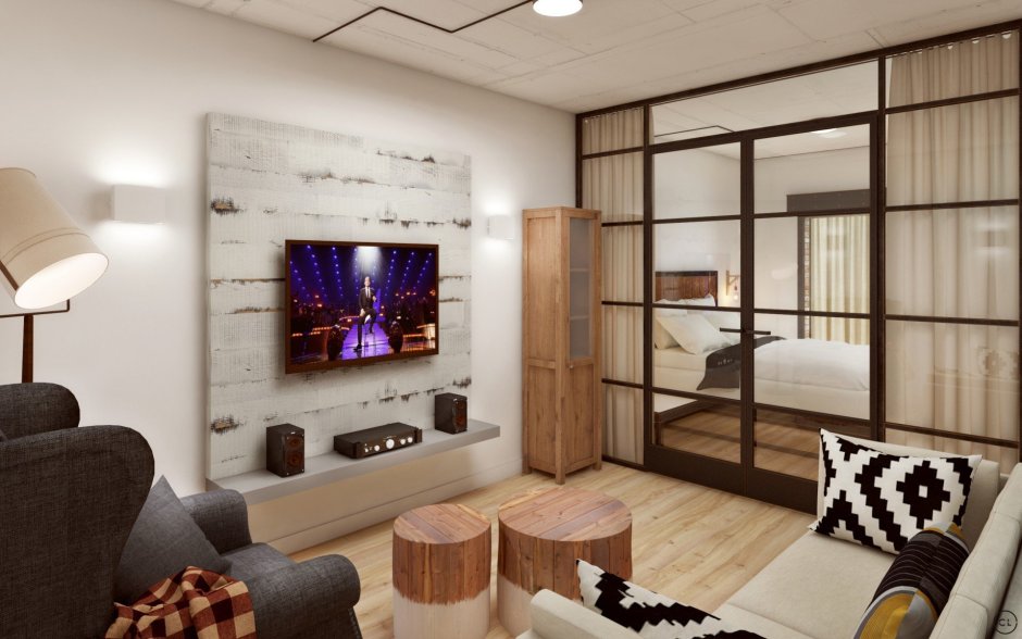 Гостиная с перегородкой