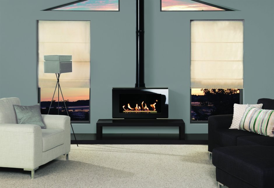 Круглый газовый камин на ножках