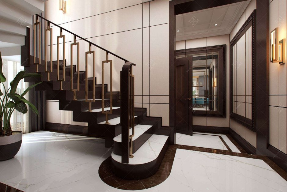 Винтовая лестница в таунхаусе