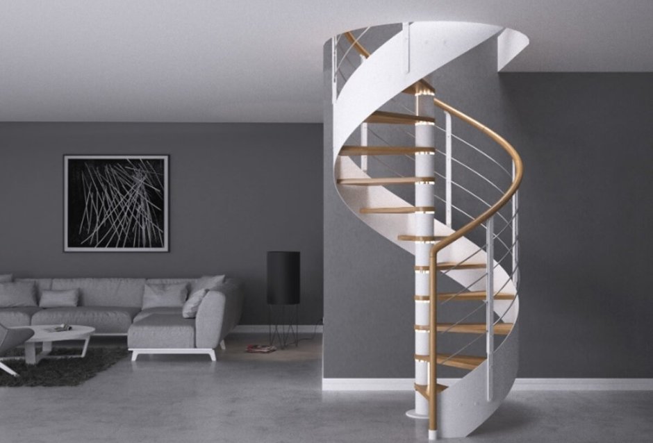 Винтовая лестница на второй этаж