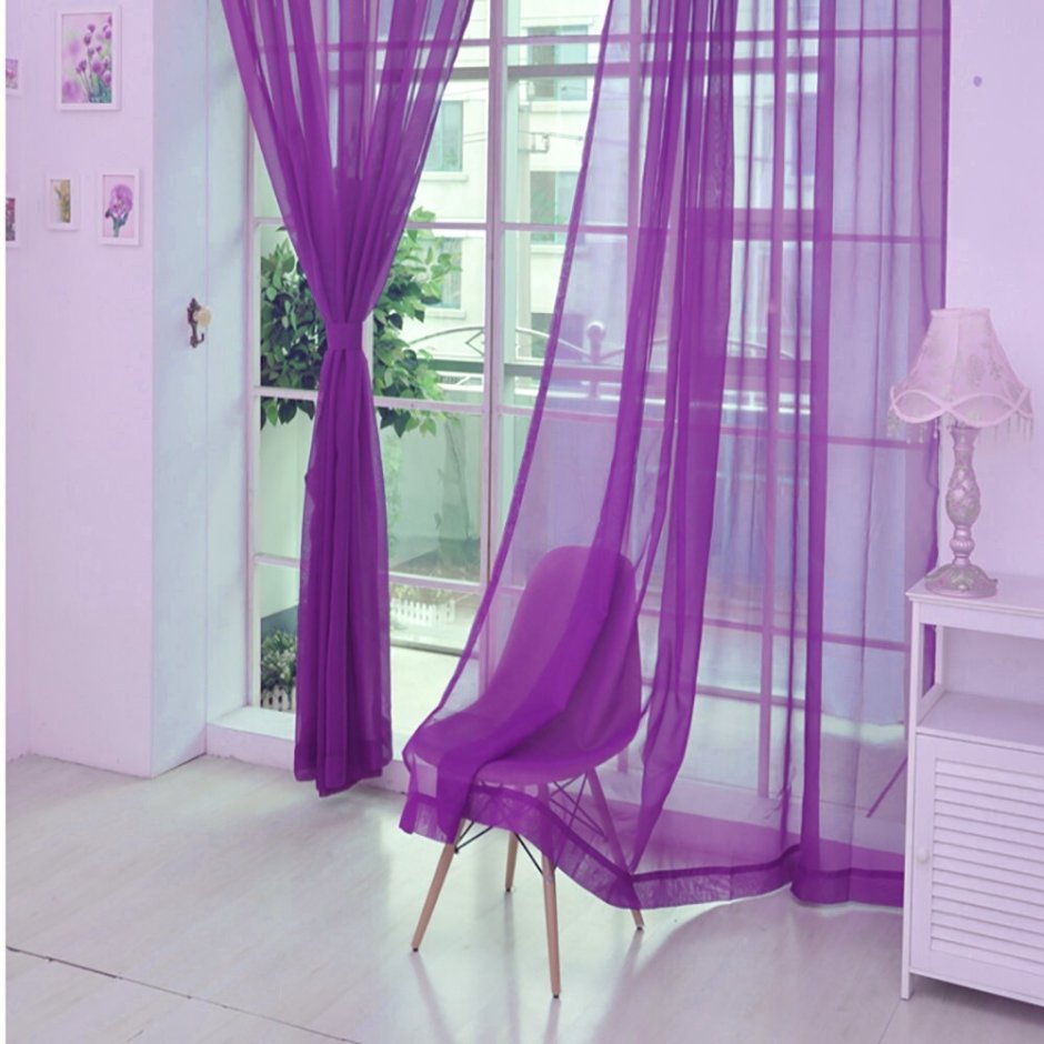 Фиолетовая тюль