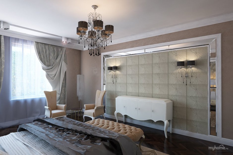 Зеркала в молдингах в интерьере