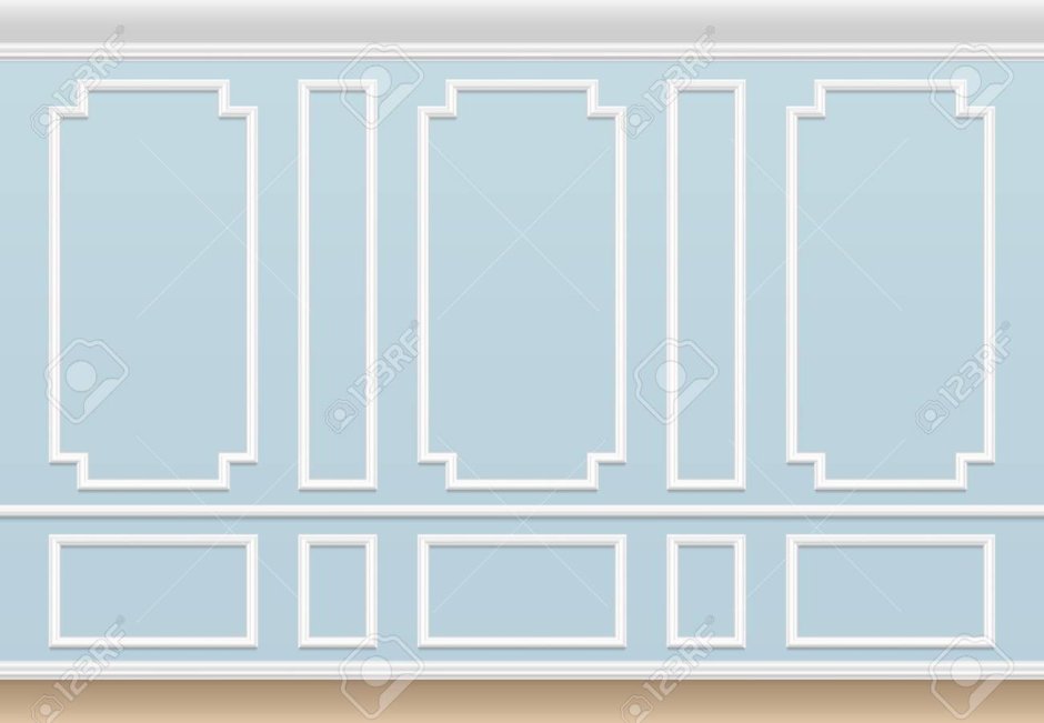 Рисунок из молдингов на стене