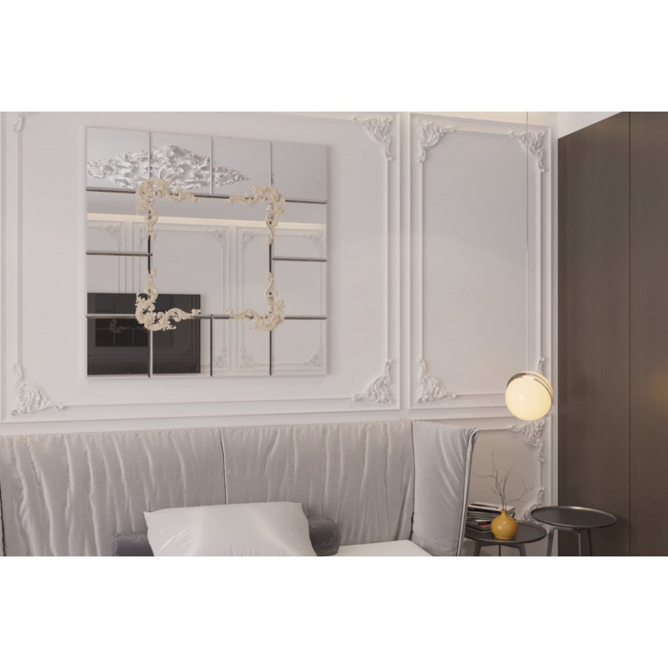 Зеркальное панно в интерьере