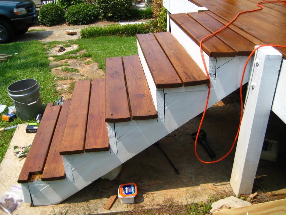 Ступени для крыльца уличные деревянные