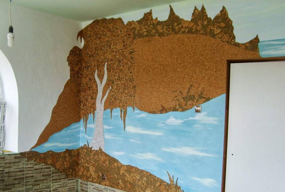 Летнее панно из пробковых панелей