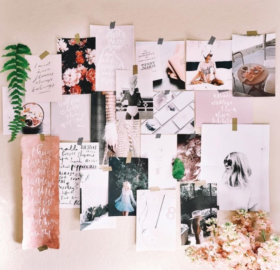 Коллаж на пробковой доске