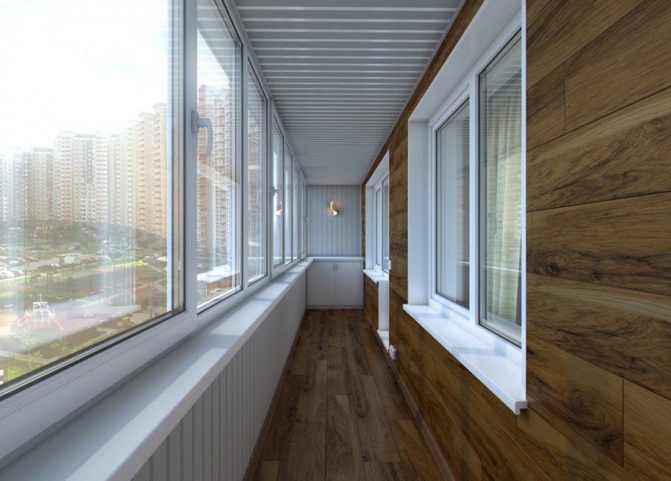 Отделка лоджии ламинатом