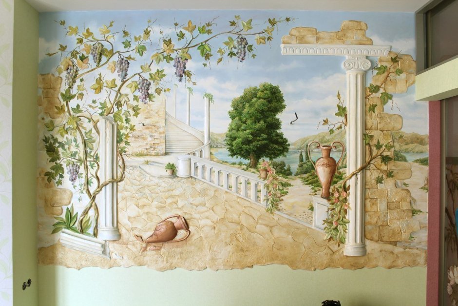 Виноградная лоза барельеф , фреска