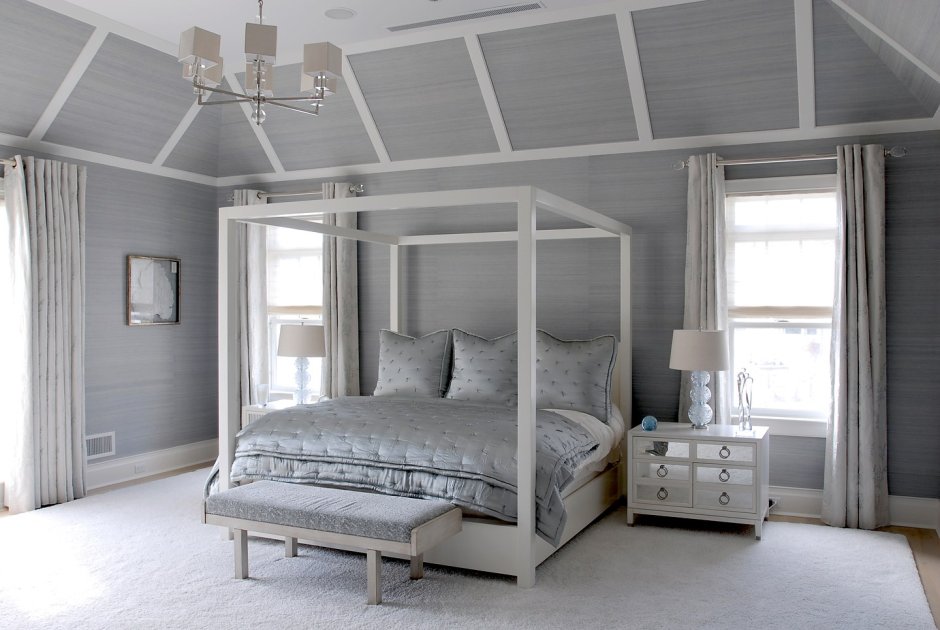 Белый потолок серые стены вагонка