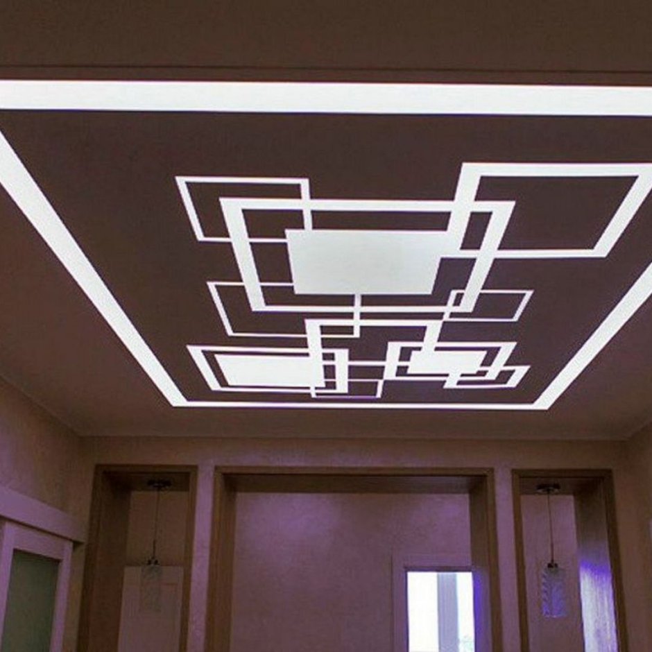 Световые линии на натяжном потолке