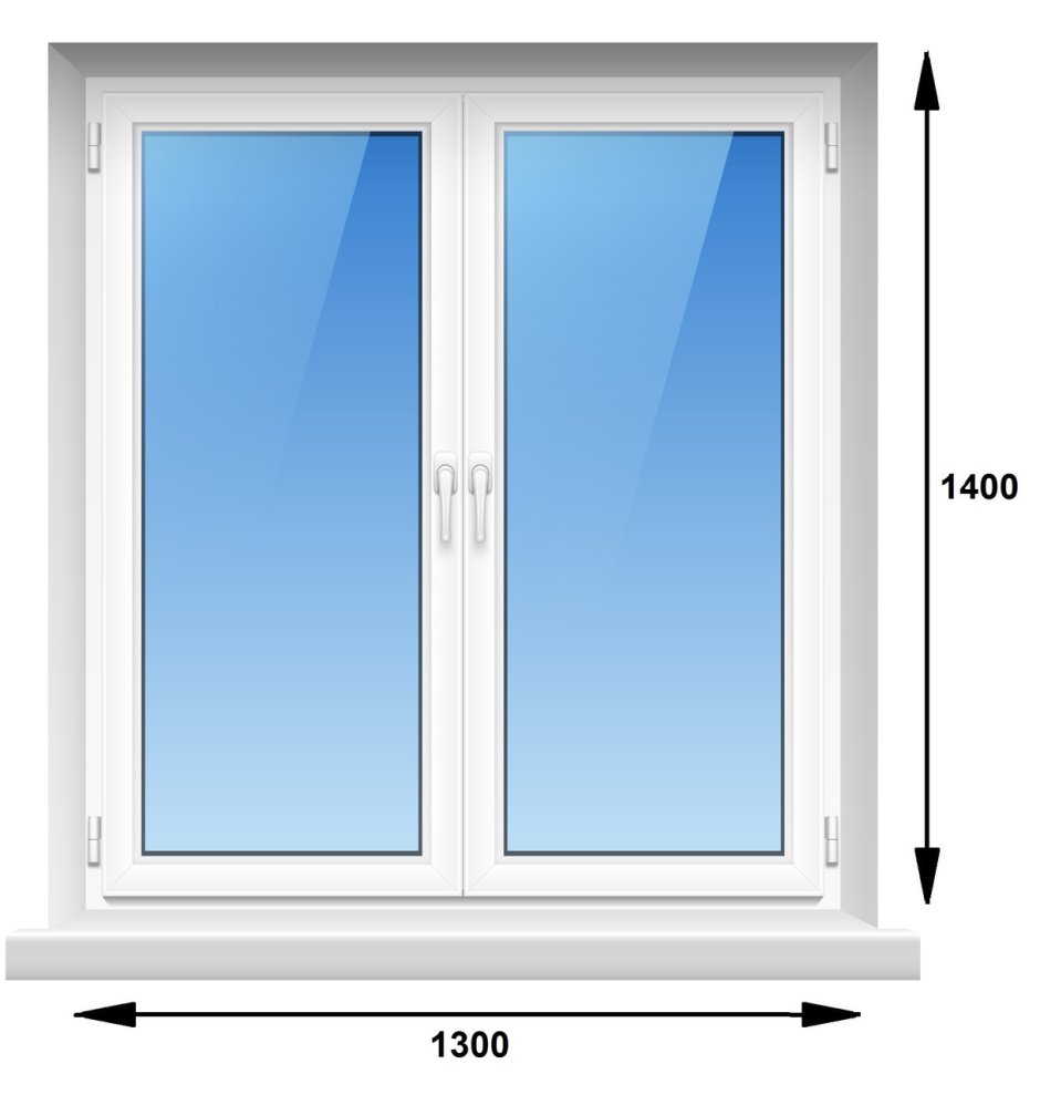 Стандартные окна ПВХ 1300х1400