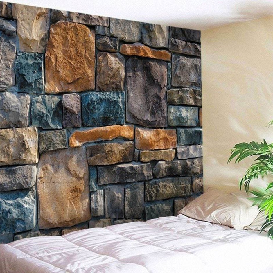 Имитация камня на стене