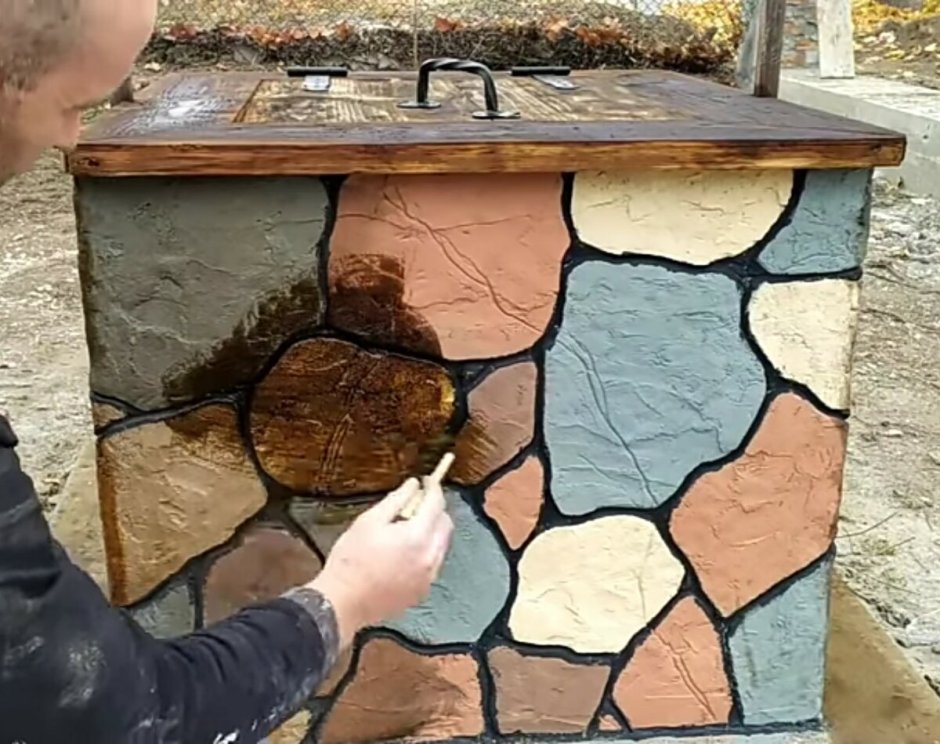 Имитация камня из плиточного клея