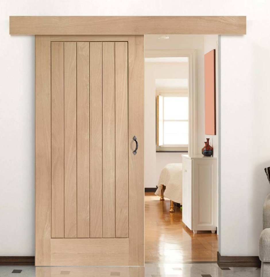 Откатная деревянная дверь
