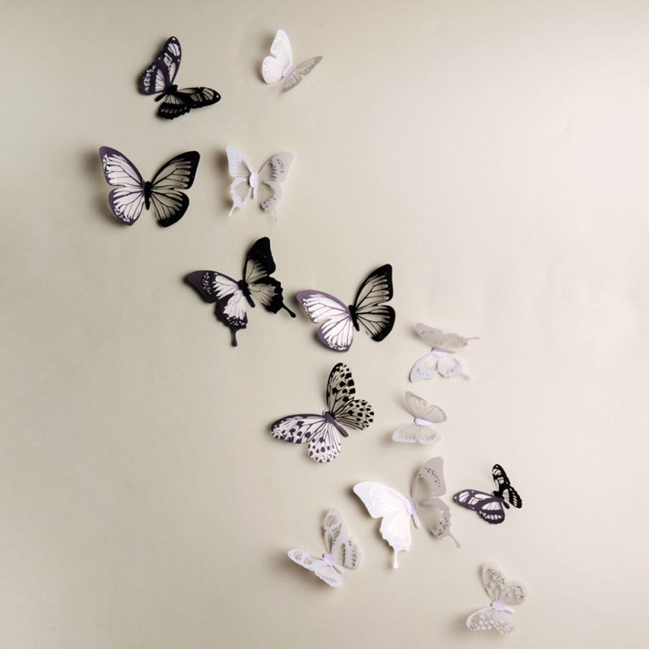 Объемные бабочки на стену