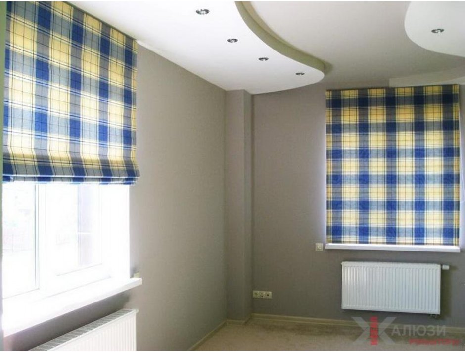 Римские шторы в клетку