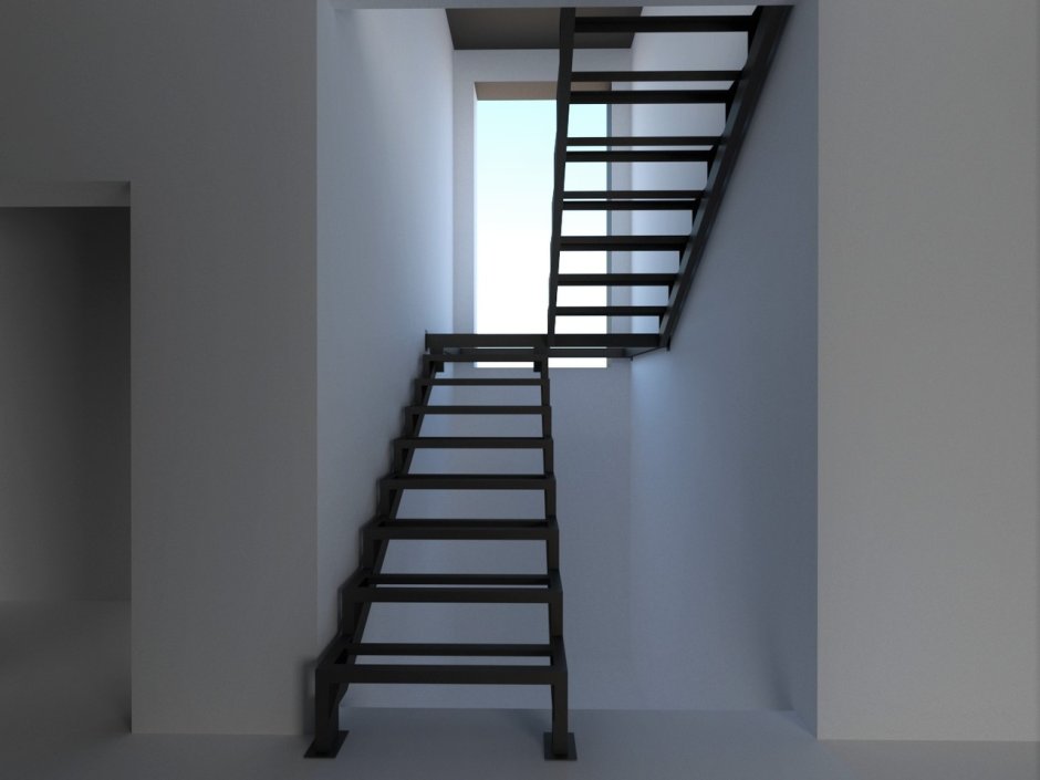 Лестница на металлическом каркасе