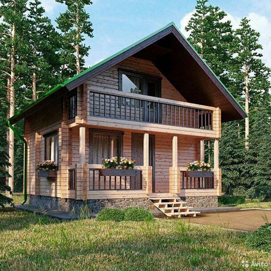 Деревянные дома с балконом