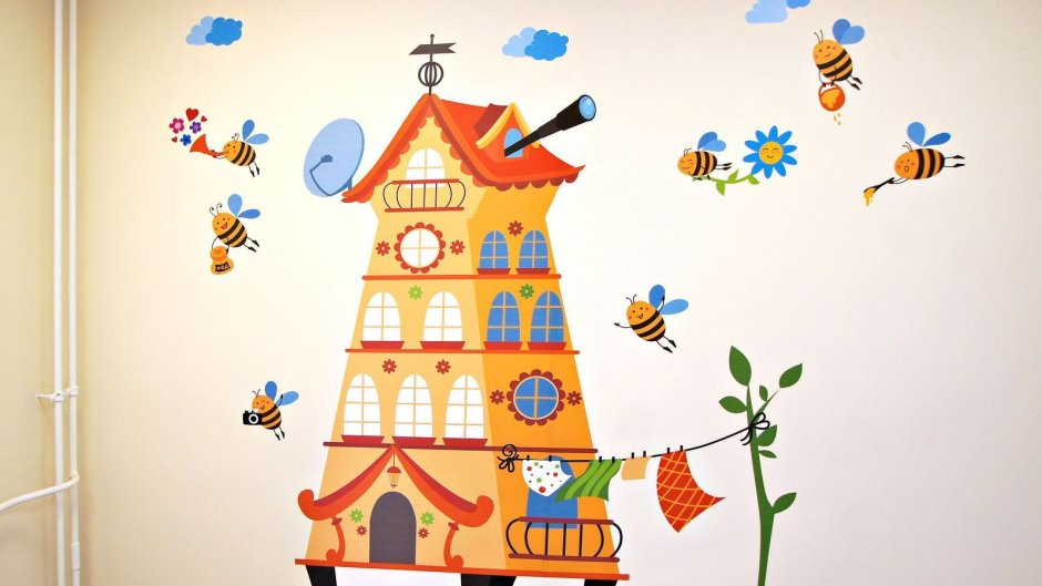 Декорация стен в детском саду