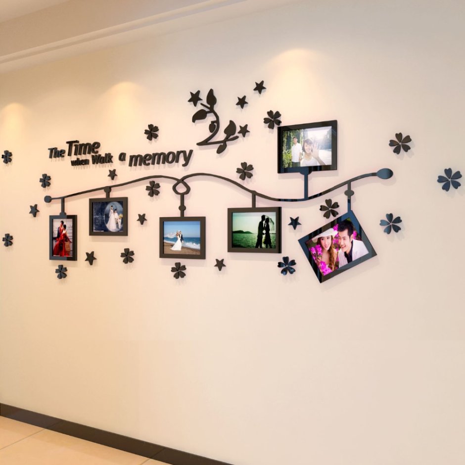 Украшение стены фотографиями