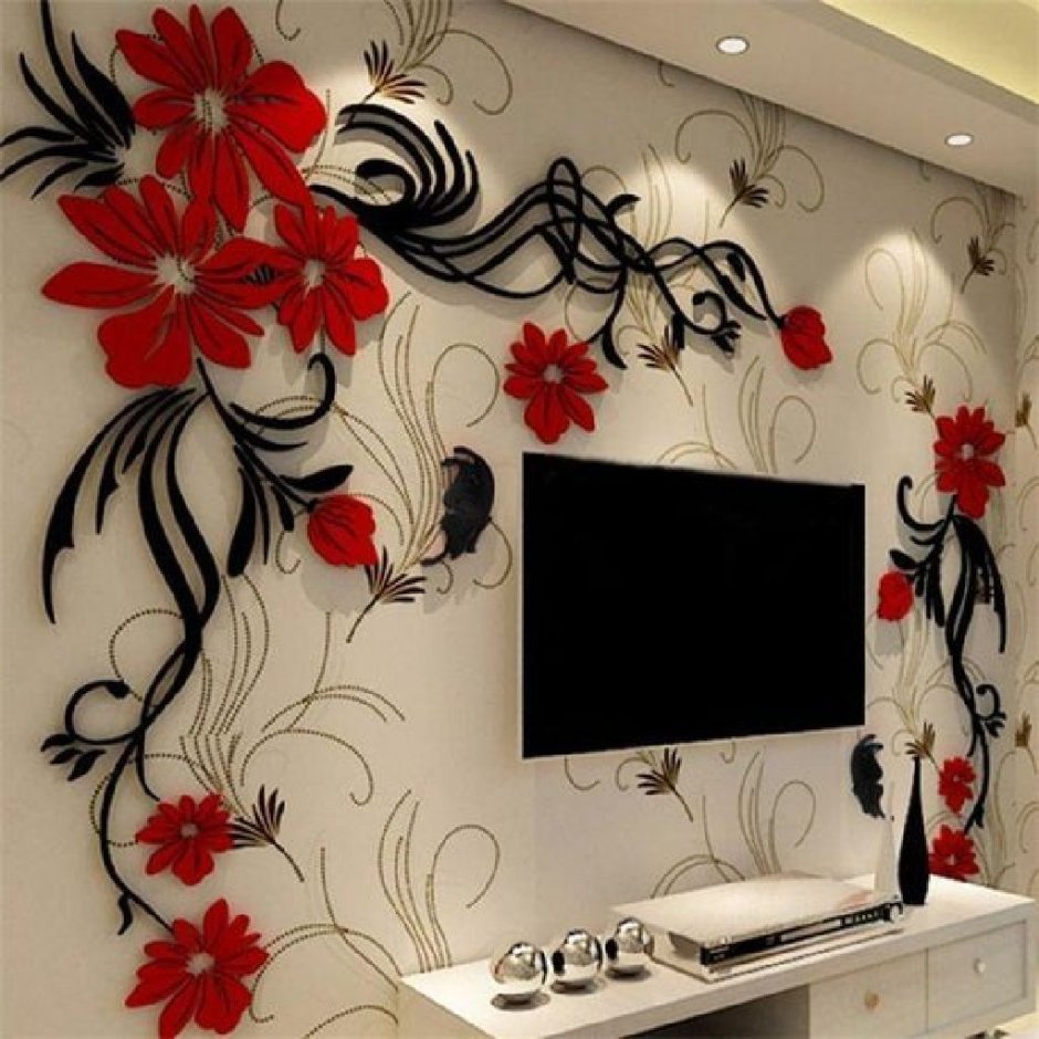 Декоративные цветы на стену для интерьера