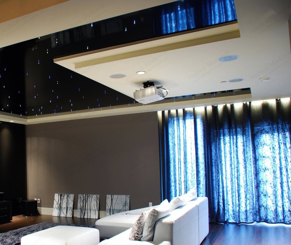 Шторы из потолка натяжного