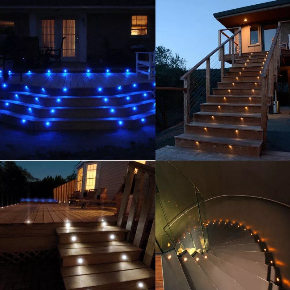 Подсветка уличных ступеней