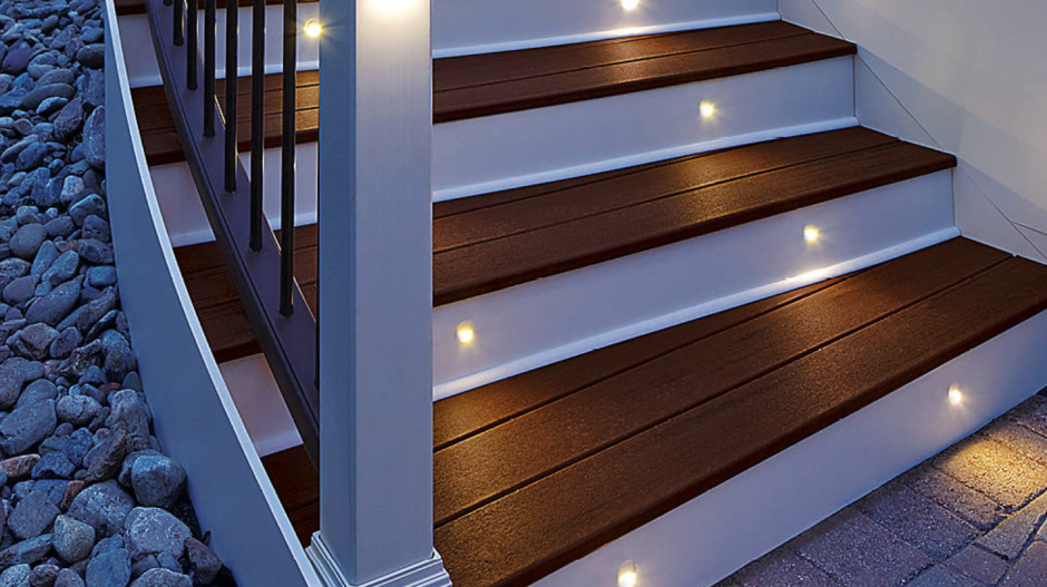 Подсветка ступеней на улице