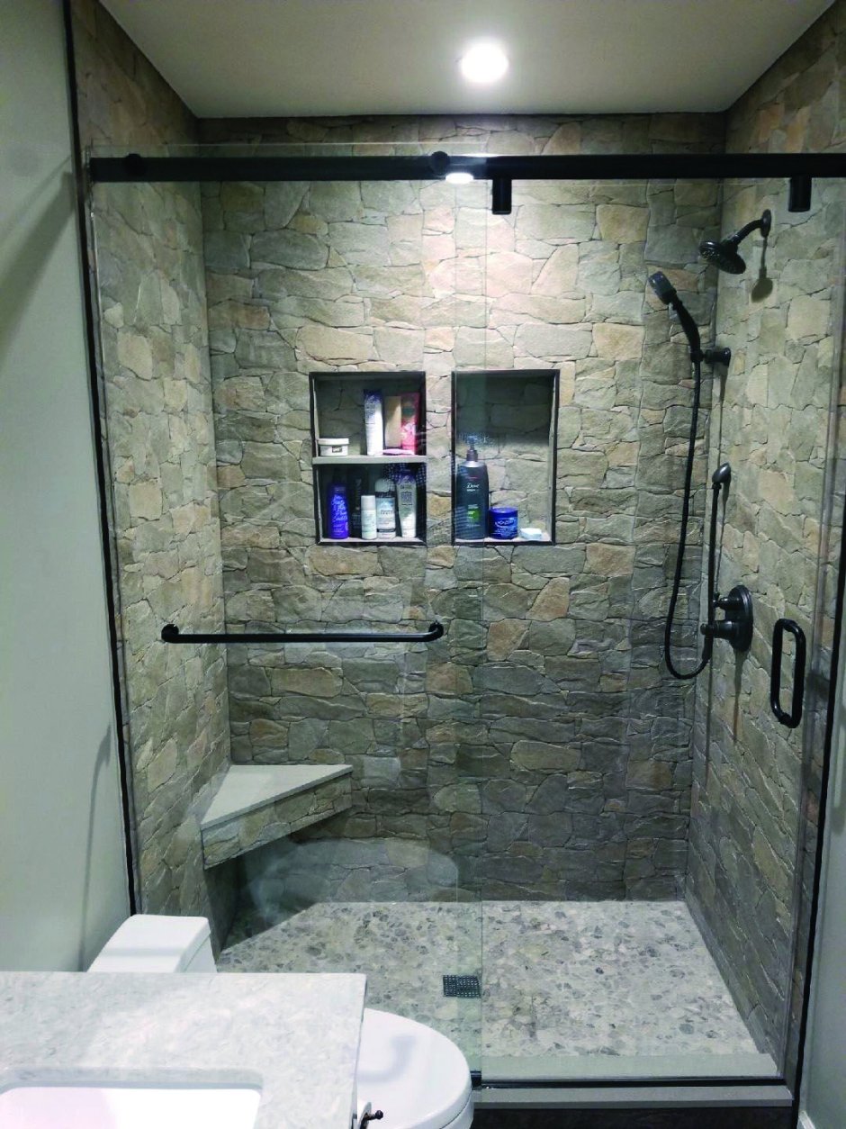 Ванные комнаты с душевой из плитки