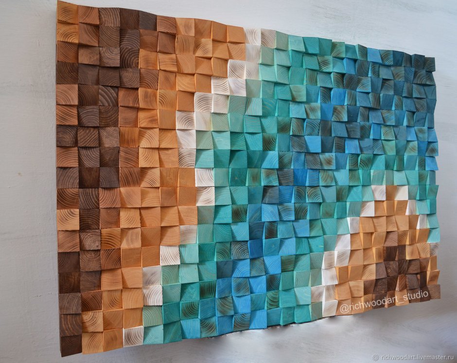 Мозайка из деревянных кубиков