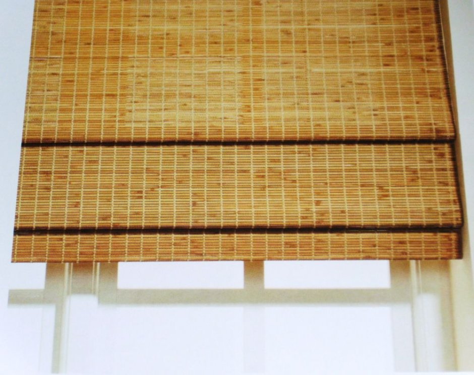 Рулонная штора Эскар бамбук 140х160, натур микс
